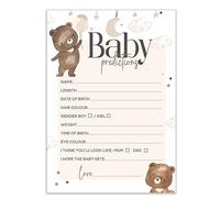 Jeux de fête prénatale sur le thème de l'ours - Lot de 20 cartes de prédiction pour bébé garçon et fille, révélation du sexe, design neutre (BS-BEAR-P)
