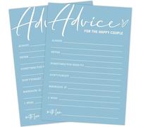 Jeux de fête prénuptiale à thème bleu pour 25 invités, conseils pour le couple heureux, cartes de conseils de mariage, jeux de mariage pour réception, enterrement de vie de jeune fille, fournitures de