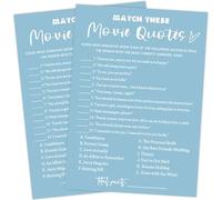 Jeux de fête prénuptiale sur le thème bleu pour 25 invités, assortissez ces citations de film jeux de mariée avec carte de réponse, jeux de mariage pour réception, mariée marié, enterrement de vie de