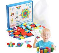 Jeux De Formes | 210 Pièces Blocs Géométriques Tangram Jeu Éducatif | Puzzle en Bois avec des Formes | Idée Cadeau Anniversaire Fêtes Intérieur Extérieur