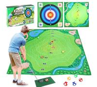 Jeux De Golf pour, Tapis De Jeu De Golf Double Face Épais pour, Tapis De Jeu De Golfs De Combat 150 X 150 Cm, Tapiss D'entraînement Intérieur Et Extérieur Et Ensemble De Clubs