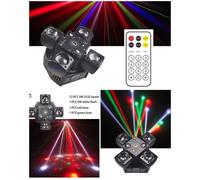 Jeux de lumière Centre de piste 4 PAR LED 100W RGBW 4-en-1 + LASER ROUGE ET VERT + STROBOSCOPE 10W + LED BALL 10W