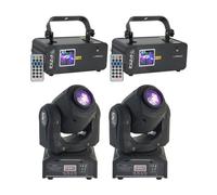 JEUX DE LUMIERE LASER VERT 60MW DMX + 1 PACK DE 2 LYRES GOBOS DMX A PRIX FOU PA DJ SONO LED BAR CLUB DISCOTHEQUE SOIREE DANSANTE