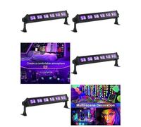 Jeux de lumière Pack de 4 BARRES UV à 6 LEDS 6x3W lumière noire soirée fluo PA DJ LED MIX SONO BAR CLUB LASER