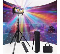 Jeux de lumiere pour soiree 6-en-1 avec trépied et télécommande, Jeux de lumiere dj LED portable pour fêtes, DJ, soirées, scènes et événements à domicile