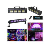 Jeux de lumière STROBE A LEDS COB 4 x 20W AUDIO CLUB + Astro Ball Magic DJ Ball 6 x LEDS 1W BOULE LEDS DISCOBALL ASTRO + BARRE UV