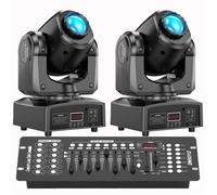 Jeux de lumiere U'king - 120W RGBW LED Lyre Gobo Beam - Pour DJ Party Disco Avec Console 192 Canaux - Noir Pack de 2
