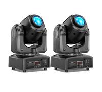 Jeux de lumiere U'king - 120W RGBW LED Lyre Gobo Beam - Pour DJ Party Disco - Noir Pack de 2