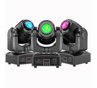 Jeux de lumiere U'king - 120W RGBW LED Lyre Gobo Beam - Pour DJ Party Disco - Noir Pack de 3