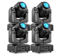 Jeux de lumiere U'king - 80W RGBW LED Lyre Gobo Beam - Pour DJ Party Disco - Noir Pack de 4