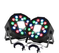 Jeux de lumières 2 PROJECTEURs PAR Party Sound & Light PARTY-PAR-STROBE, DMX 18LED AVEC Stroboscope 36 LED, Etriers, 2 crochets