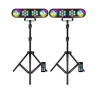 Jeux de lumières, LyteQuest, 2 Packs RAINBOW, Portiques, 2 PAR 14 LEDS de 1W, 2 LED Ball RVB 3W, Mode Audio, Auto, Télécommandes