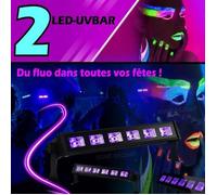 jeux de lumières pack de 2 barres à led UV soirée fluo garantie PA DJ LED MIX SONO BAR CLUB LASER ANNIVERSAIRE mariage
