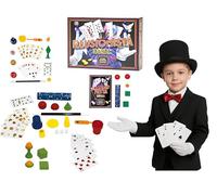 Jeux de Magie Magic Show Jeux de Magie Enfants 100 Astuces Illusionniste Facile à Apprendre Prestigiateur Jeux de Prestige avec Baguette Magique Instructions Trucs Magiques Magique Magicien
