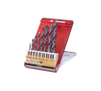 KWB Jeu de mèches à bois 514100 – Acier CV, hélicoïdales, 8 pièces Ø 3–10 mm pour bois dur et tendre
