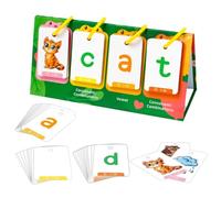Jeux de mots pour apprendre à lire - Cartes flash d'orthographe, ensemble de construction phonique de 80 pièces pour la formation précoce à l'alphabétisation, cartes de développement du vocabulaire