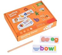 Jeux De Mots pour Les | Lettre d'apprentissage des Jouets | Puzzles Éducatifs De Blocs De Bois | Alphabet Spelling Game pour Les Âgés De 3 À 6 Ans, Développement Précoce