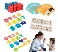 Jeux De Numéros Pour De 3 À 5 Ans,Jouets De Comptage Pour De 3 À 5 Ans, Jouets d'apprentissage boisés Jeux de mathématiques pour la maternelle, Activité d'apprentissage prée