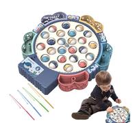Jeux de pêche magnétique pour | Candas sur la Planche rotative Jouet de pêche électrique avec 4 Cannes à pêche | Jeux de Jouets colorés en Ardoise et de pêche à la Canne pour de 3 Ans