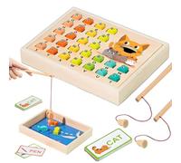Jeux de pêche pour 3-5, lettres et chiffres magnétiques, activités en bois magnétiques pour jeunes , jouets de pêche, jouets de développement pour Thanksgiving, réunions de famille