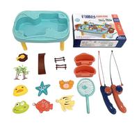 Jeux de Pêche pour - Jouets de Canard éducatifs et magnétiques avec 2 Cannes - Jeu de Capture de Poissons,pour l'interaction Parent-Enfant, Voyage, Maison, Jardin, Piscine, Classe, Petite
