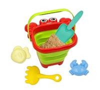 Jeux de plage, kit seau pliable, pelle et outils, lot de 5 châteaux de sable design animaux | Jeux de jardin, camping, fêtes, crèche