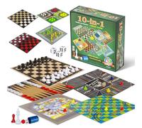 Jeux de Plateau, 10 en 1 Jeu Echec Jeux de Societe, Mini Jeux de Société Voyage 2 à 8 Joueurs, Coffret Classiques Malette Jeux de Société