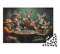Jeux de Poker Animaux Puzzle 1000 Pièces Adulte sans Poussière,Jeu De Puzzle À Assembler Ultra Difficult Puzzle pour Un Jeu De Puzzle De Fête, pour Les Amateurs D'énigmes 52x3