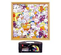 Jeux De Puzzle | Cadre Lapin pour La Décoration,Puzzle Adulte Peint à La Main À Colorier | Pour Garçons Et Filles De 6-12 Ans Décoration De Chambre Et Maison Fête D'anniversaire