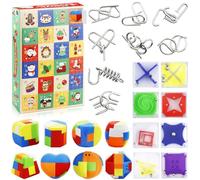 Jeux de Puzzle Calendrier de l'Avent 2025, 24 pcs Alendrier de L'Avent Casse-Têtes Puzzle,Jeux d'adresse,Puzzles en Plastique,Cadeau de Noël jeux de puzzle pour Enfants, garçons,Filles