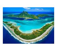 Jeux de Puzzle de 500 pièces (52x38cm) pour Adultes et Enfants : Polynésie française, île de Bora Bora, îles Leewnd - Jeu de défi Familial