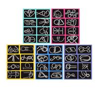 Jeux de puzzle en métal - 18 x 14 x 2 cm, solution de divertissement éducatif, développement des capacités de résolution de problèmes, stimulation intellectuelle pour un transport compact | Pensez