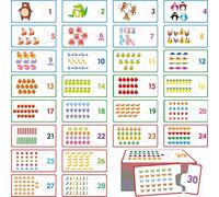 Jeux de Puzzles Numériques, 60 Puzzles de Correspondance de Nombres de 1 à 30, Jeu de Maths Numériques Auto-correcteur à Double Face, Jouet Éducatif pour l'Apprentissage Précoce