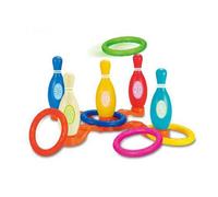 Jeux de quilles et de lancer d'anneaux 2 en 1 pour enfants, en plastique PP durable pour des activités amusantes en intérieur et en extérieur