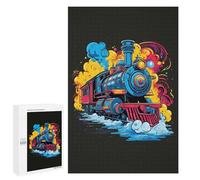 Jeux De Réflexion pour Adolescents 1000 PCS A Pop Art Steam Train Puzzle, Jeu De Réflexion, Cadeau d'anniversaire, Activités Amusantes À La Maison, 1000 PCS