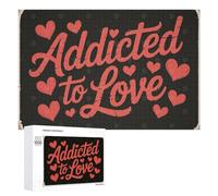 Jeux De Réflexion pour Adolescents 1000 PCS Addicted to Love Vintage Sign Puzzle, Jeu De Réflexion, Cadeau d'anniversaire, Activités Amusantes À La Maison, 1000 PCS