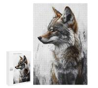 Jeux De Réflexion pour Adolescents 1000 PCS Coyote Portrait with Abstract Background Puzzle, Jeu De Réflexion, Cadeau d'anniversaire, Activités Amusantes À La Maison, 1000 PCS