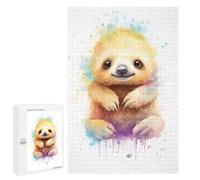 Jeux De Réflexion pour Adolescents 1000 PCS Cute Watercolor Baby Sloth Puzzle, Jeu De Réflexion, Cadeau d'anniversaire, Activités Amusantes À La Maison, 1000 PCS
