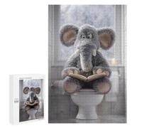 Jeux De Réflexion pour Adolescents 1000 PCS Elephant Reading on Toilet Puzzle, Jeu De Réflexion, Cadeau d'anniversaire, Activités Amusantes À La Maison, 1000 PCS