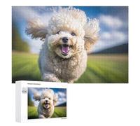 Jeux De Réflexion pour Adolescents 1000 PCS Happy Cute Poodle Running Puzzle, Jeu De Réflexion, Cadeau d'anniversaire, Activités Amusantes À La Maison, 1000 PCS