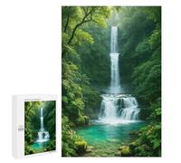 Jeux De Réflexion pour Adolescents 1000 PCS Lush Waterfall in A Green Forest Puzzle, Jeu De Réflexion, Cadeau d'anniversaire, Activités Amusantes À La Maison, 1000 PCS