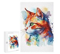 Jeux De Réflexion pour Adolescents 1000 PCS Short Hair Cat Painting Puzzle, Jeu De Réflexion, Cadeau d'anniversaire, Activités Amusantes À La Maison, 1000 PCS