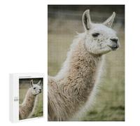 Jeux De Réflexion pour Adolescents 1000 PCS White Llama Portrait Puzzle, Jeu De Réflexion, Cadeau d'anniversaire, Activités Amusantes À La Maison, 1000 PCS