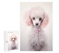 Jeux De Réflexion pour Adolescents 1000 PCS White Poodle Pink Mood Puzzle, Jeu De Réflexion, Cadeau d'anniversaire, Activités Amusantes À La Maison, 1000 PCS