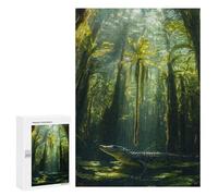 Jeux De Réflexion pour Adolescents 300 PCS Alligator in A Swampy Environment Puzzle, Jeu De Réflexion, Cadeau d'anniversaire, Activités Amusantes À La Maison, 300 PCS