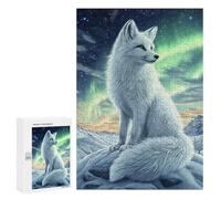 Jeux De Réflexion pour Adolescents 300 PCS Art Fox Under Aurora Borealis Puzzle, Jeu De Réflexion, Cadeau d'anniversaire, Activités Amusantes À La Maison, 300 PCS