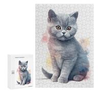 Jeux De Réflexion pour Adolescents 300 PCS Baby British Shorthair Cat Puzzle, Jeu De Réflexion, Cadeau d'anniversaire, Activités Amusantes À La Maison, 300 PCS