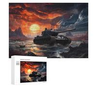 Jeux De Réflexion pour Adolescents 300 PCS Tiger Panzer Tank Action Puzzle, Jeu De Réflexion, Cadeau d'anniversaire, Activités Amusantes À La Maison, 300 PCS