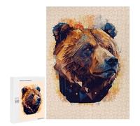 Jeux De Réflexion pour Adolescents 500 PCS Abstract Brown Bear Art Puzzle, Jeu De Réflexion, Cadeau d'anniversaire, Activités Amusantes À La Maison, 500 PCS