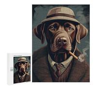 Jeux De Réflexion pour Adolescents 500 PCS Brown Labrador Gangster Puzzle, Jeu De Réflexion, Cadeau d'anniversaire, Activités Amusantes À La Maison, 500 PCS